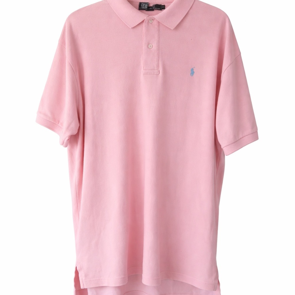 Polo Ralph Lauren Pink Short Sleeve Polo Shirt XL Blue Pony Logo